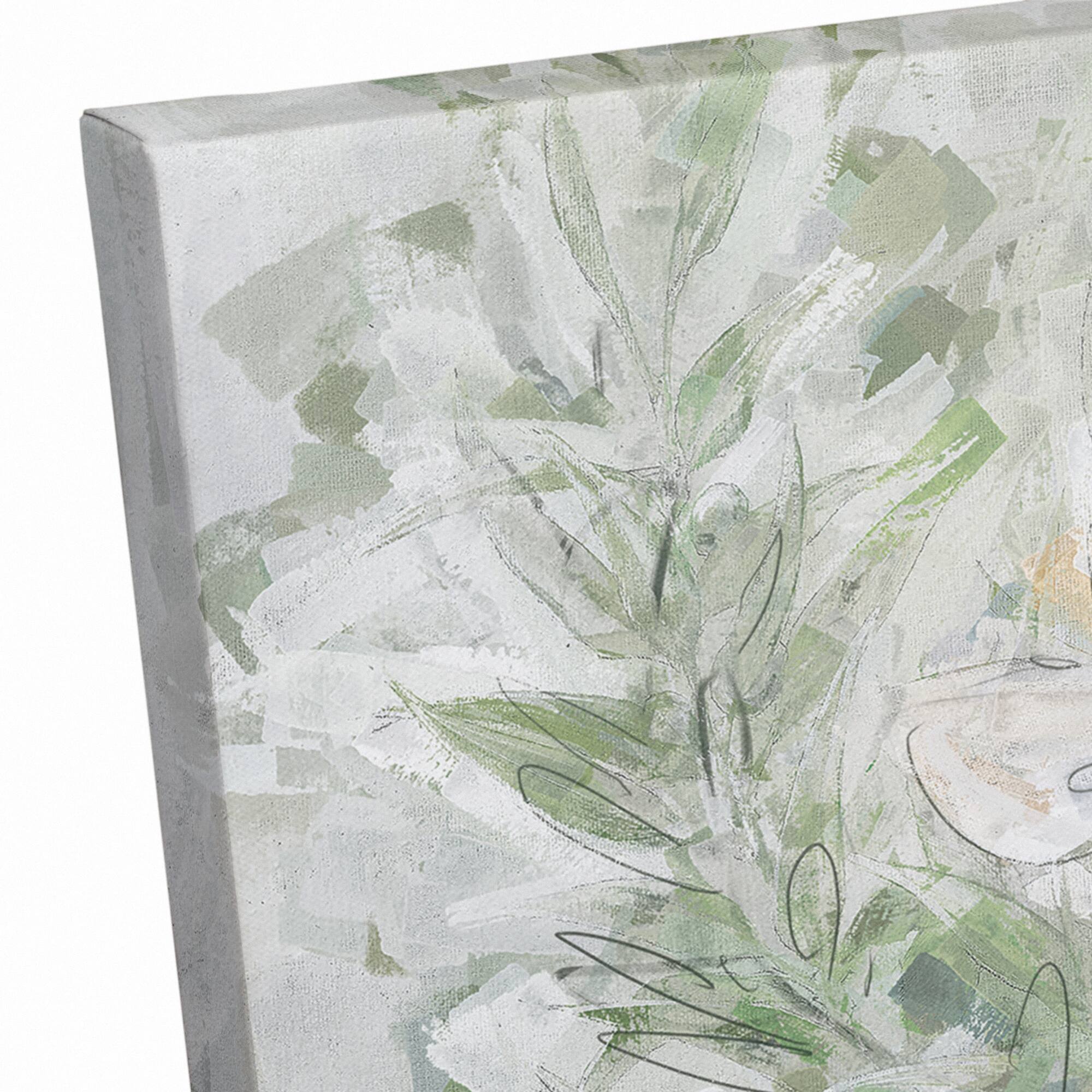 Dogwoods in Blue Vase Canvas Wall Art